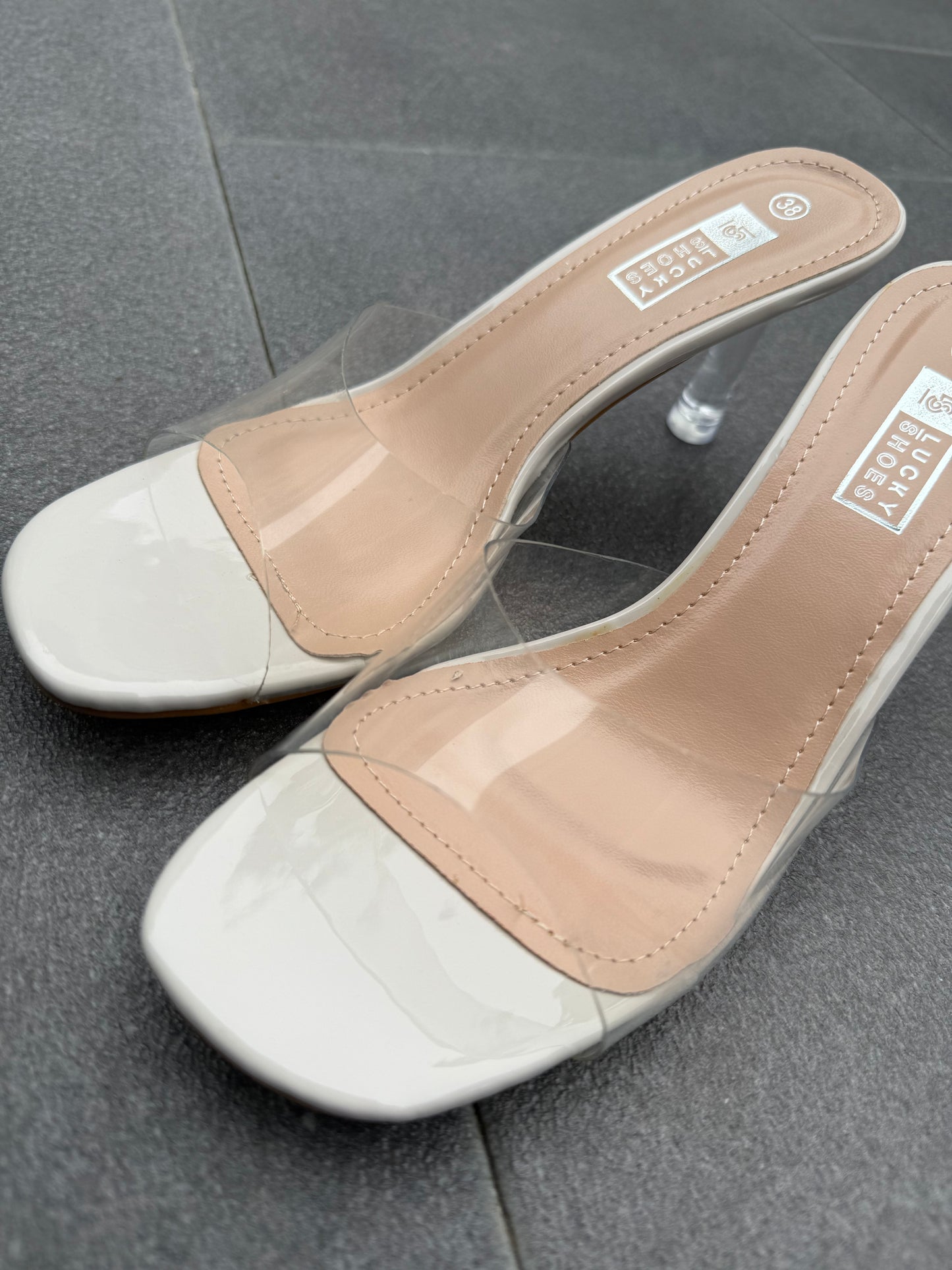 Sandalen transparent - beige