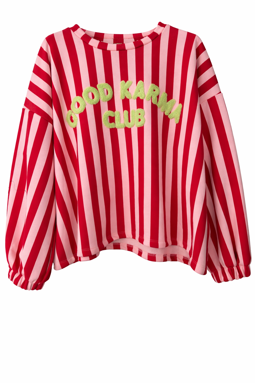 Sweatshirt „Good Karma Club“ – Stylischer Damen Pullover mit Statement – Bequemer Longsleeve
