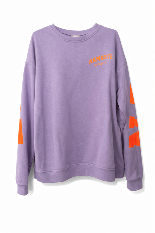 Namaste Sweatshirt Damen – Stylischer Oversize Pullover mit Statement Print – Trend Longsleeve