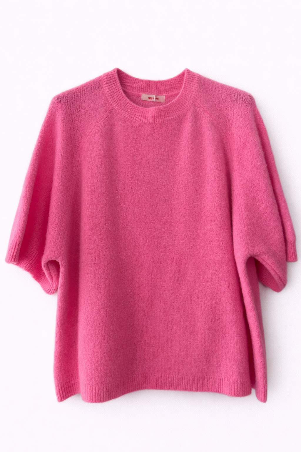 Kurzarm Alpaka Pullover – Soft Touch Pink