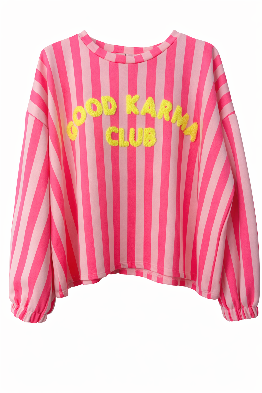 Sweatshirt „Good Karma Club“ – Stylischer Damen Pullover mit Statement – Bequemer Longsleeve