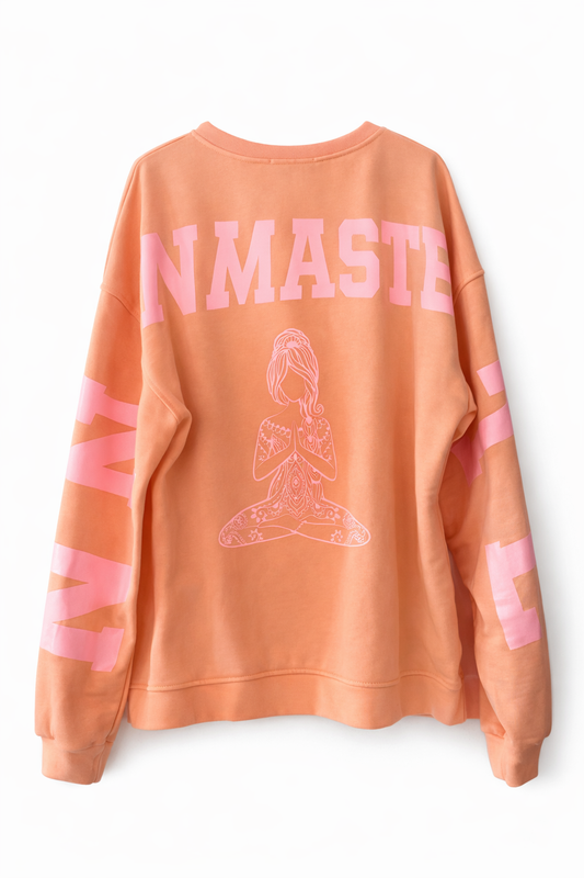 Namaste Sweatshirt Damen – Stylischer Oversize Pullover mit Statement Print – Trend Longsleeve
