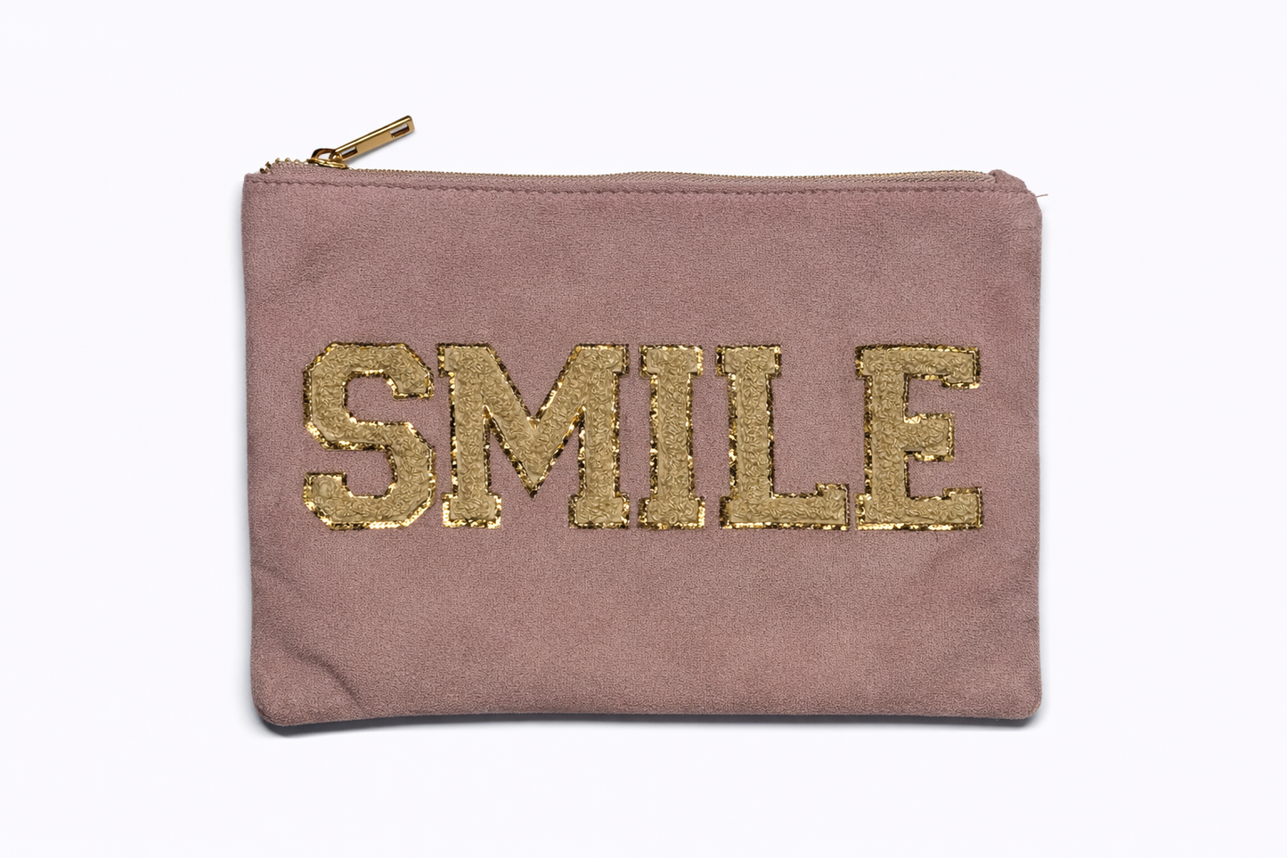Kosmetiktasche „SMILE“ – Elegante Make-up Tasche mit weicher Velours-Optik – Stylischer Kulturbeutel Damen (Kopie)
