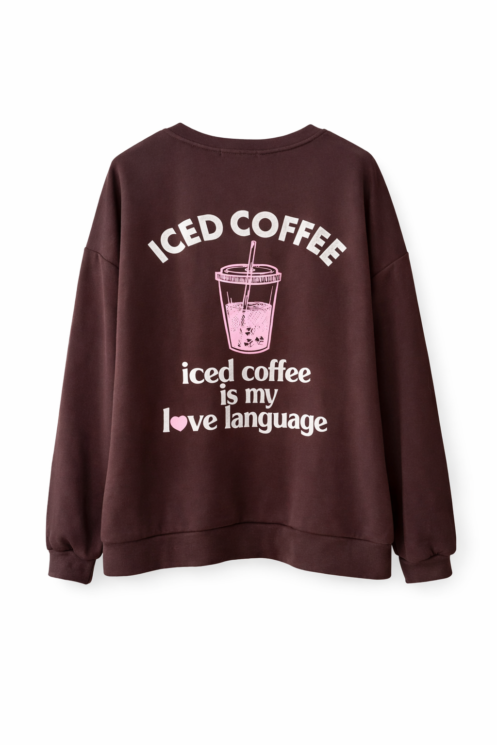 Sweatshirt „Iced Coffee“ – Stylischer Oversize Pullover Damen – Statement Longsleeve Coffee Lover