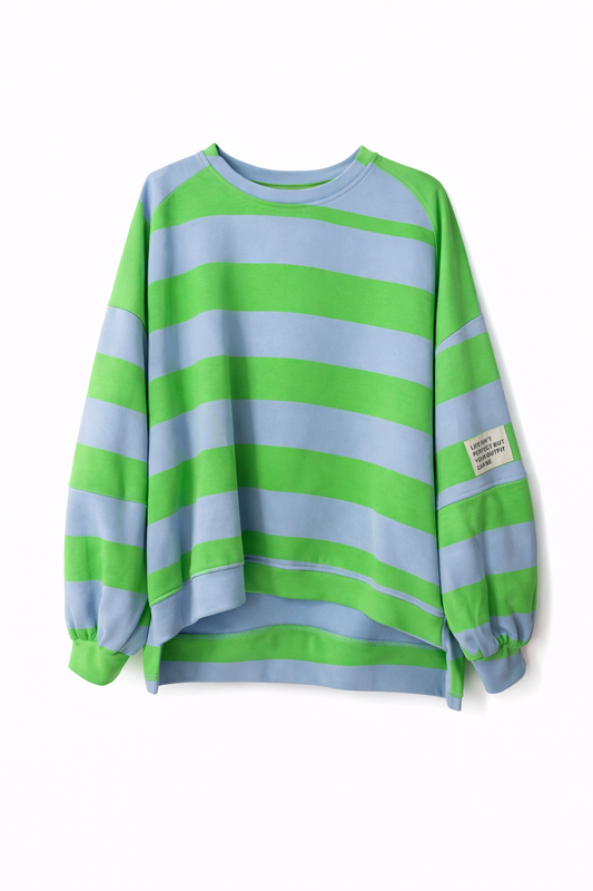 Oversize Sweatshirt Damen – Stylischer Pullover mit Statement Label – Bequemer Longsleeve modern