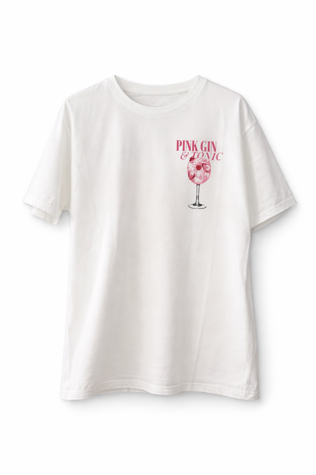 T-Shirt „Pink Gin & Tonic“ – Stylisches Damen Shirt aus Baumwolle – Statement Tee mit Print
