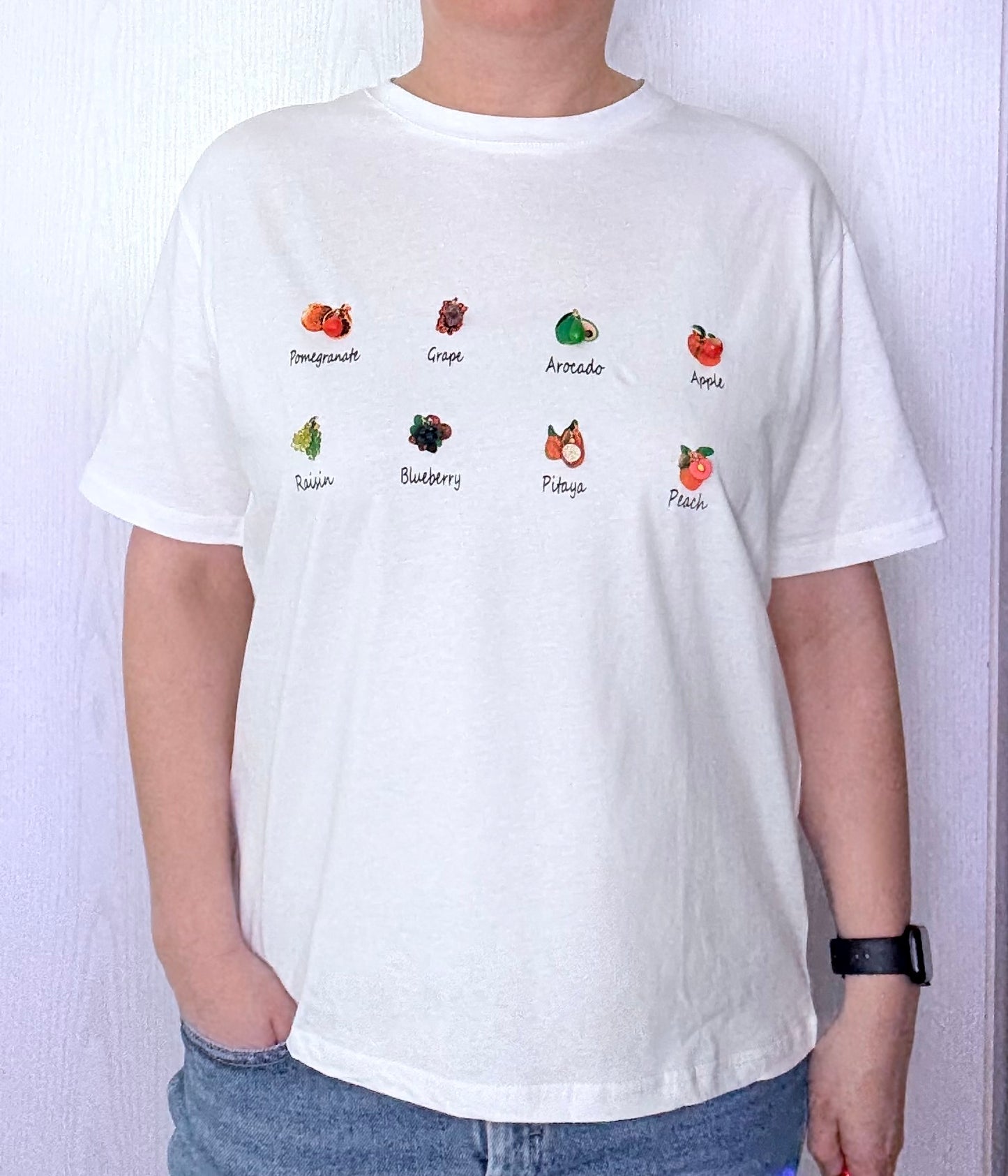 T-Shirt "Früchte" weiß