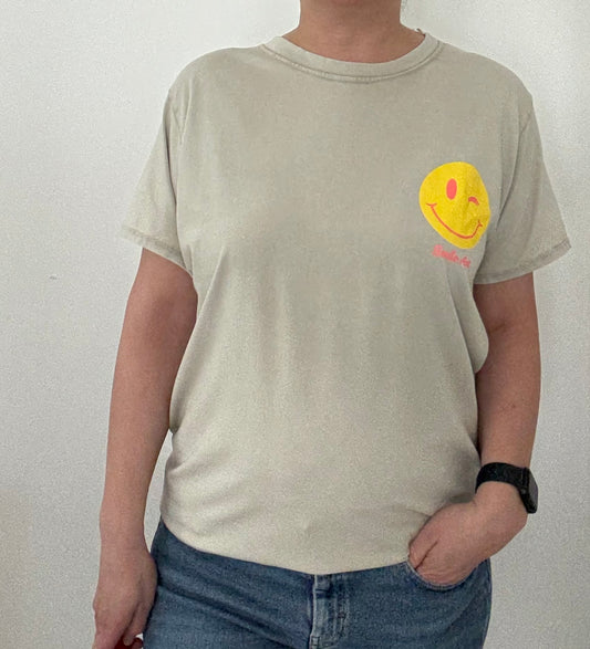 T-Shirt beige "Smiley, Why Not"