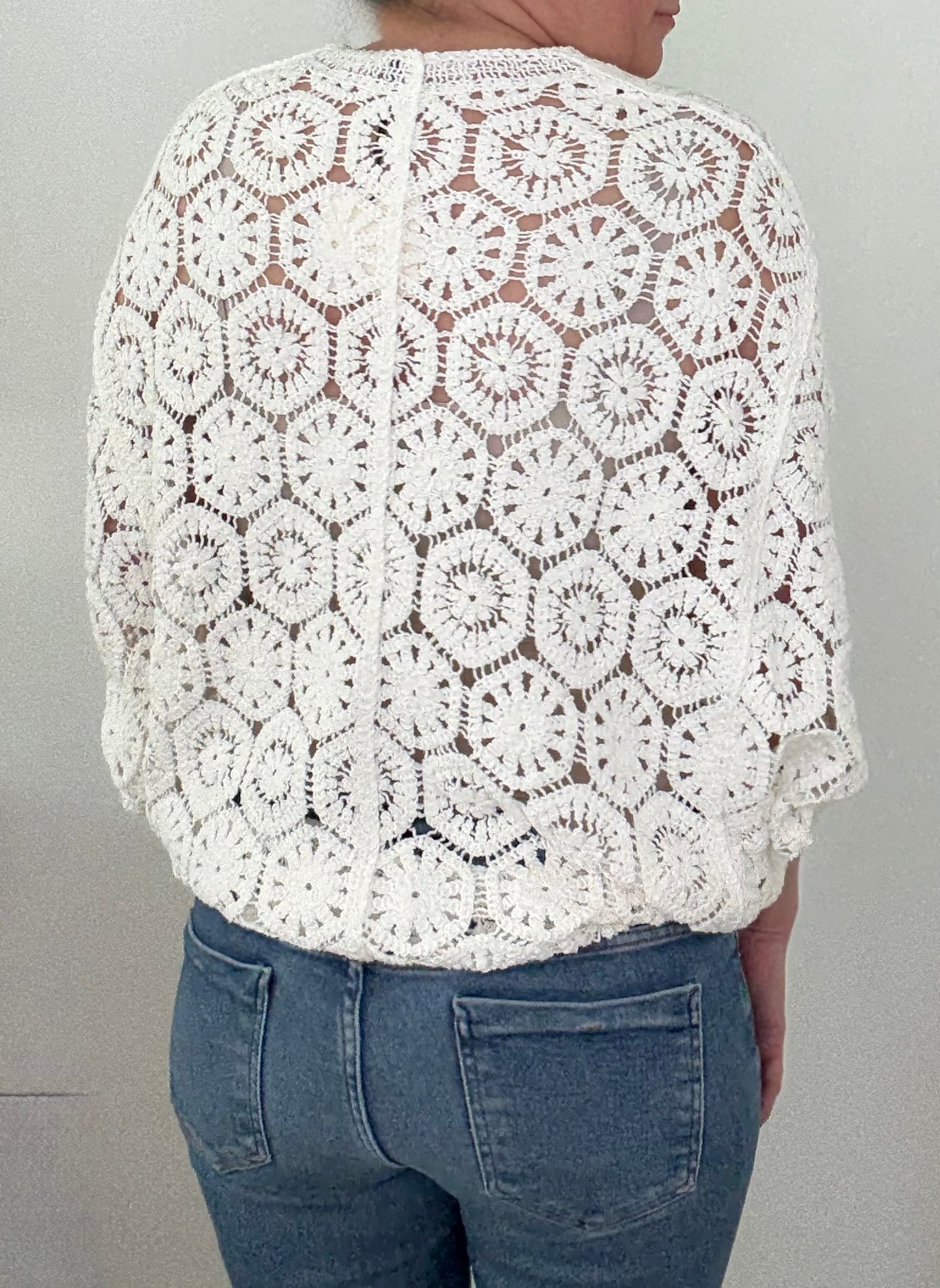 Summer Crochet Cardigan cremeweiß
