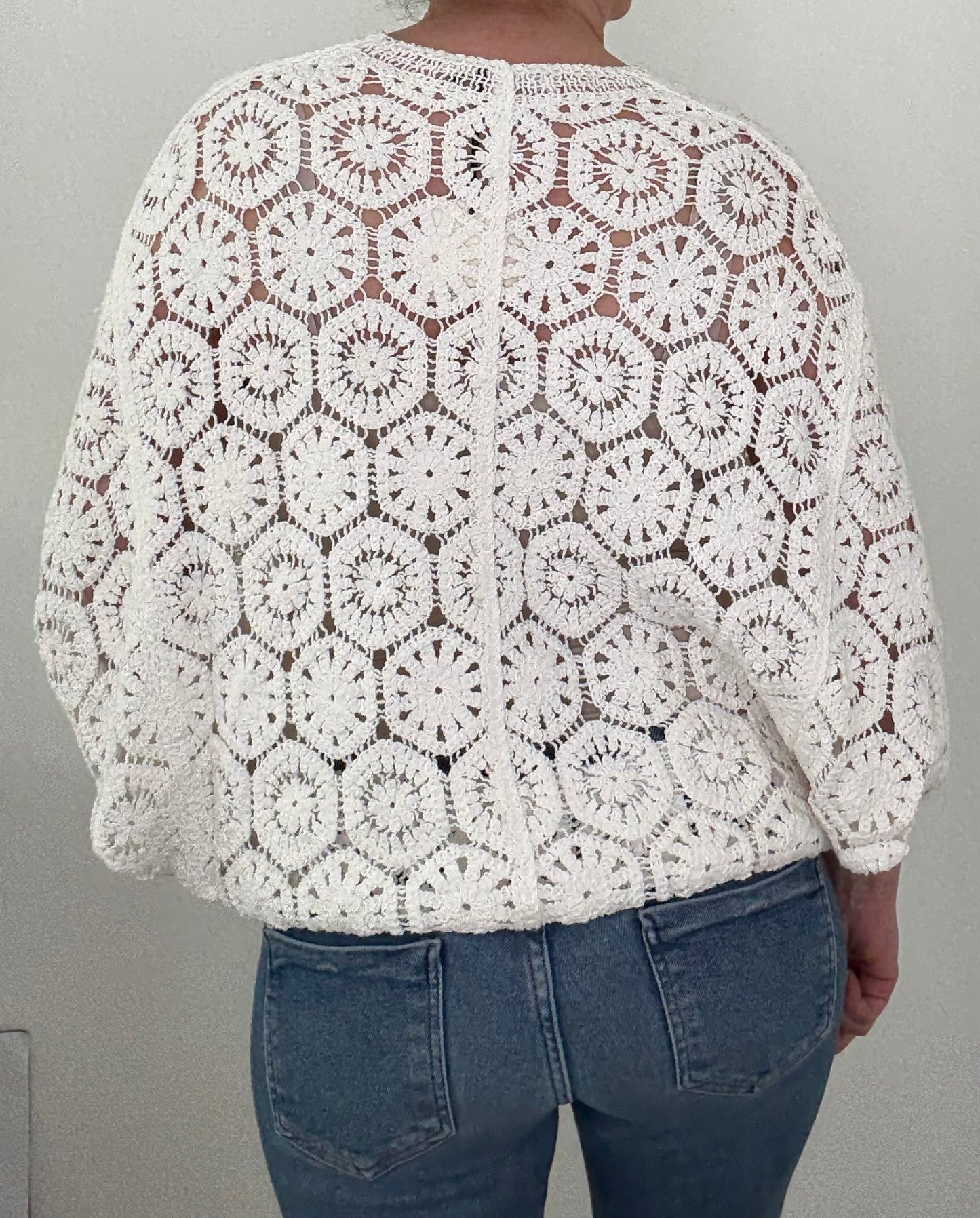 Summer Crochet Cardigan cremeweiß
