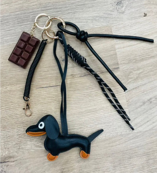 Schlüsselanhänger Dackel schwarz