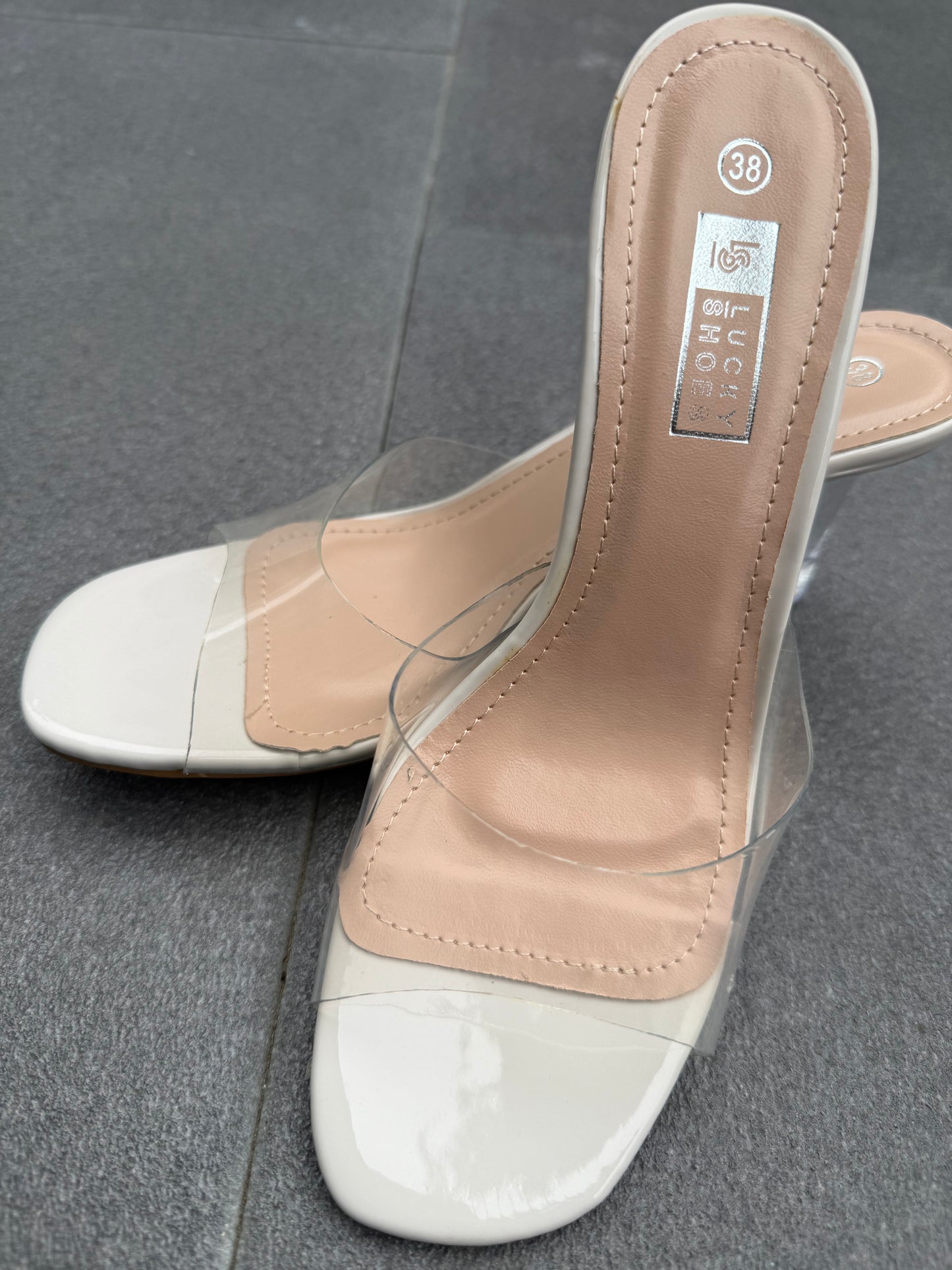 Sandalen transparent - beige