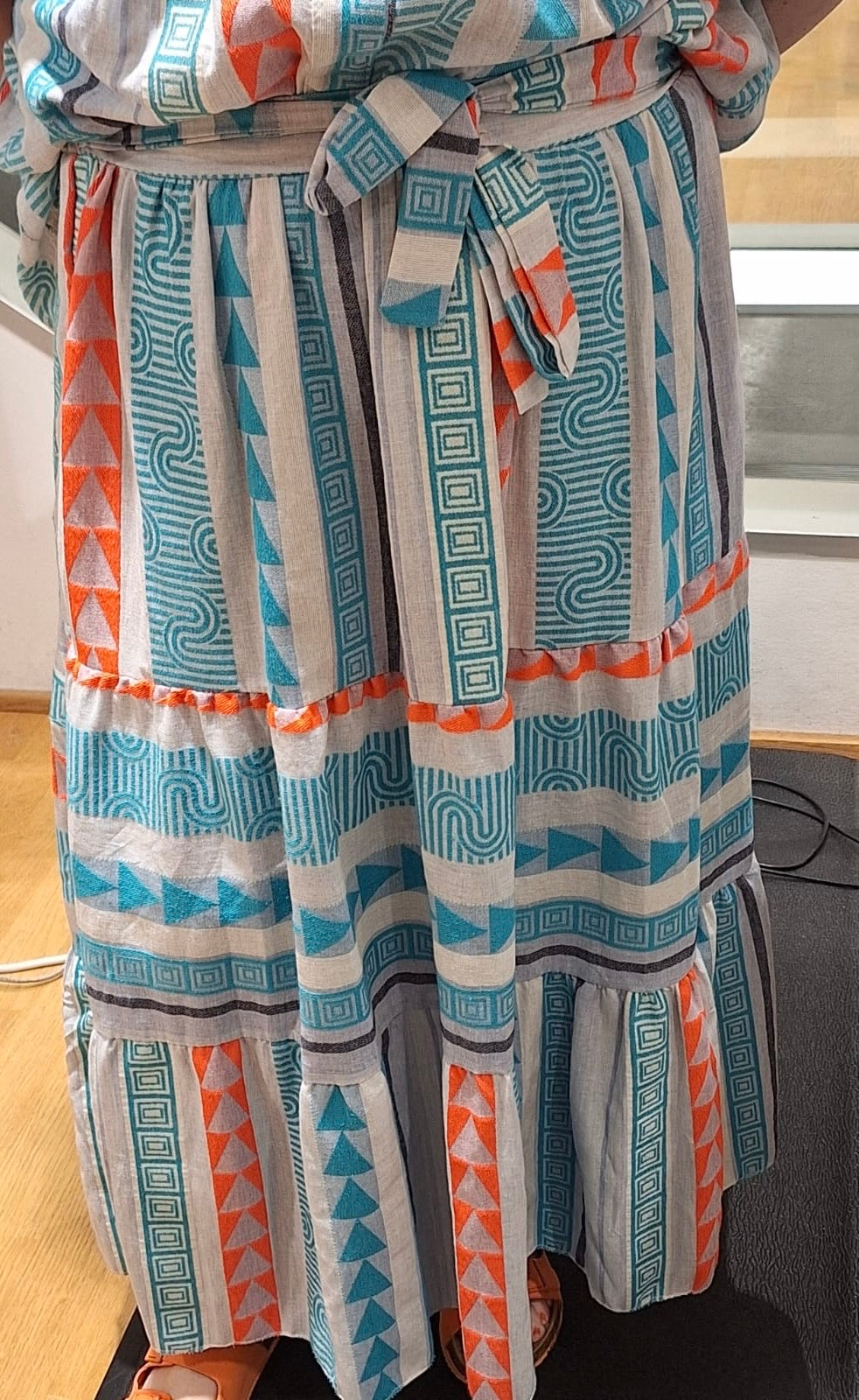 Boho-Rock mit Ethno Muster blau/orange